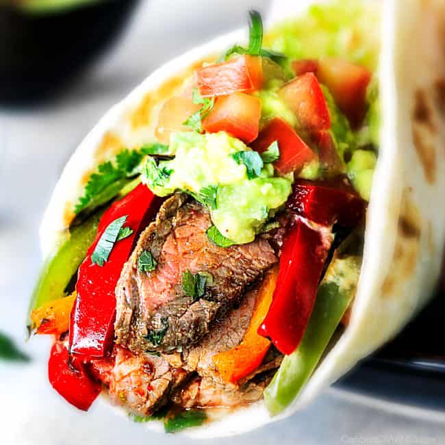 Steak Fajitas CRAZY flavorful and juicy with the BEST marinade