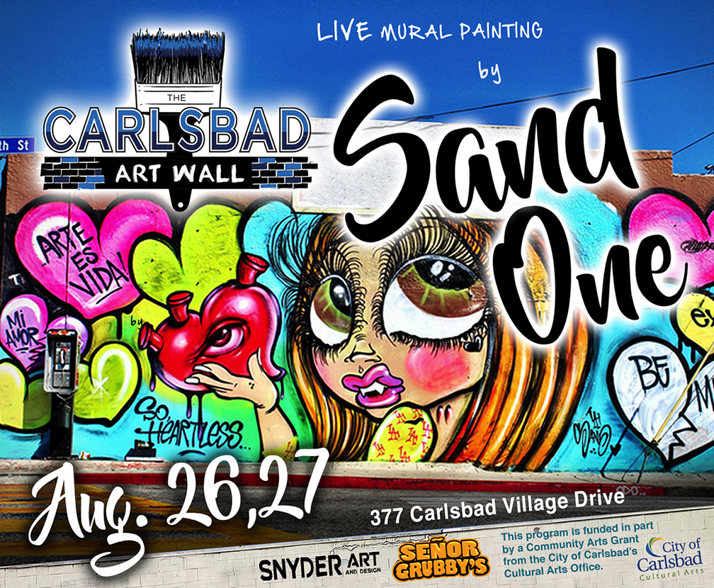 Sand One to paint the Carlsbad Art Wall Carlsbad Art and Culture at