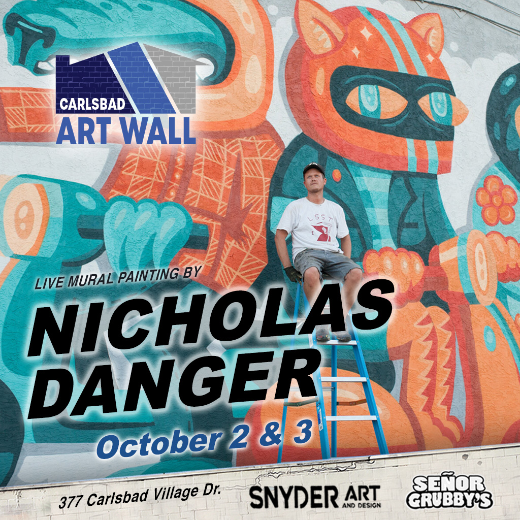 Nicholas Danger to paint the Carlsbad Art Wall Carlsbad Art and