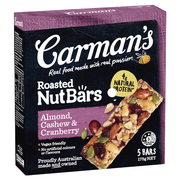 Almond, Cashew & Cranberry Nut Bars Carman's Kitchen