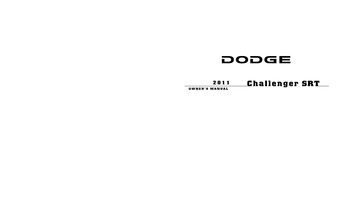 2011 Dodge Challenger SRT Owner's Manual PDF (460 Pages)