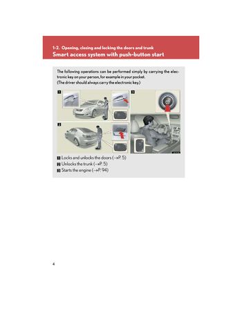 2006 Lexus Is250 - Opening, Closing And Locking The Doors And Trunk - Pdf Manual (22 Pages)