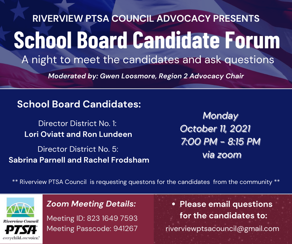 School Board Candidate Forum Carnation Elementary PTSA