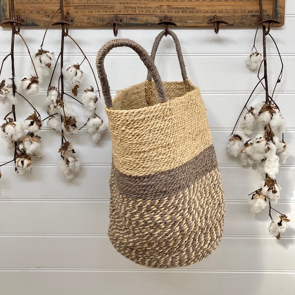 Handmade Jute Storage Basket 45cm Grey/Natural BAS24 Carnival Homewares