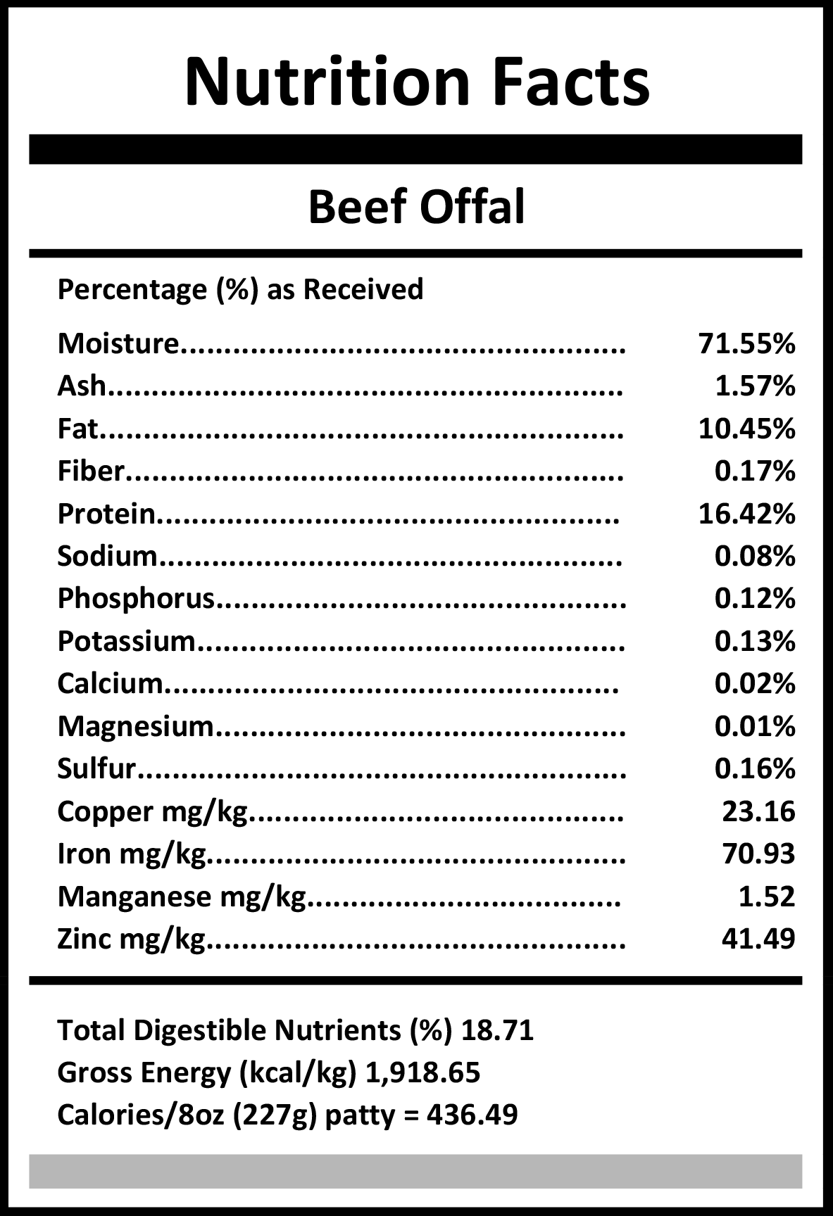 Beef Offal Carnivora
