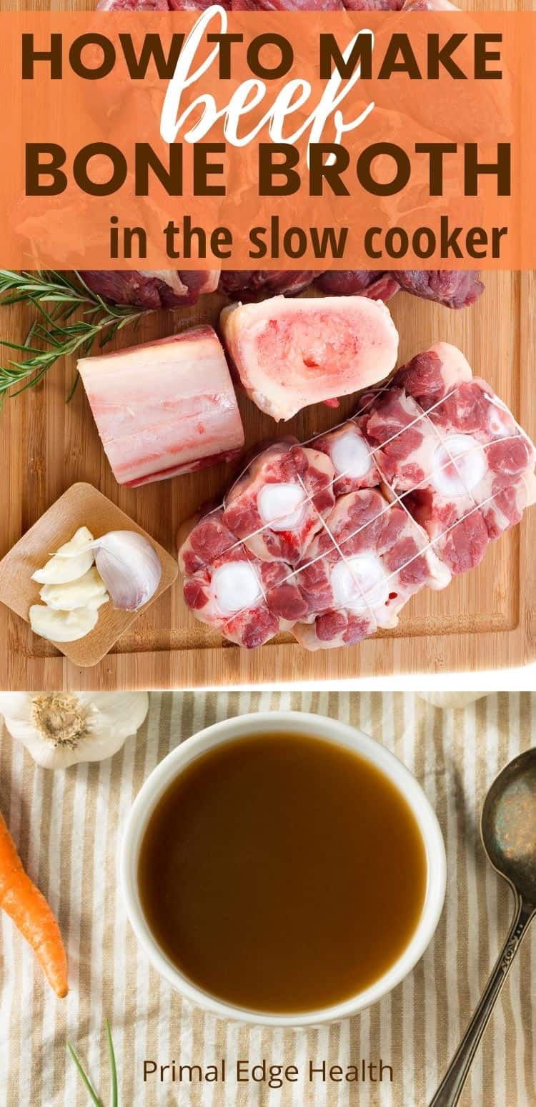Slow Cooker Beef Bone Broth Recipe (Crock Pot Option)