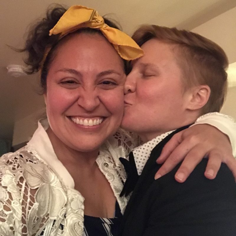 From six feet apart to side by side, one couple spends their first