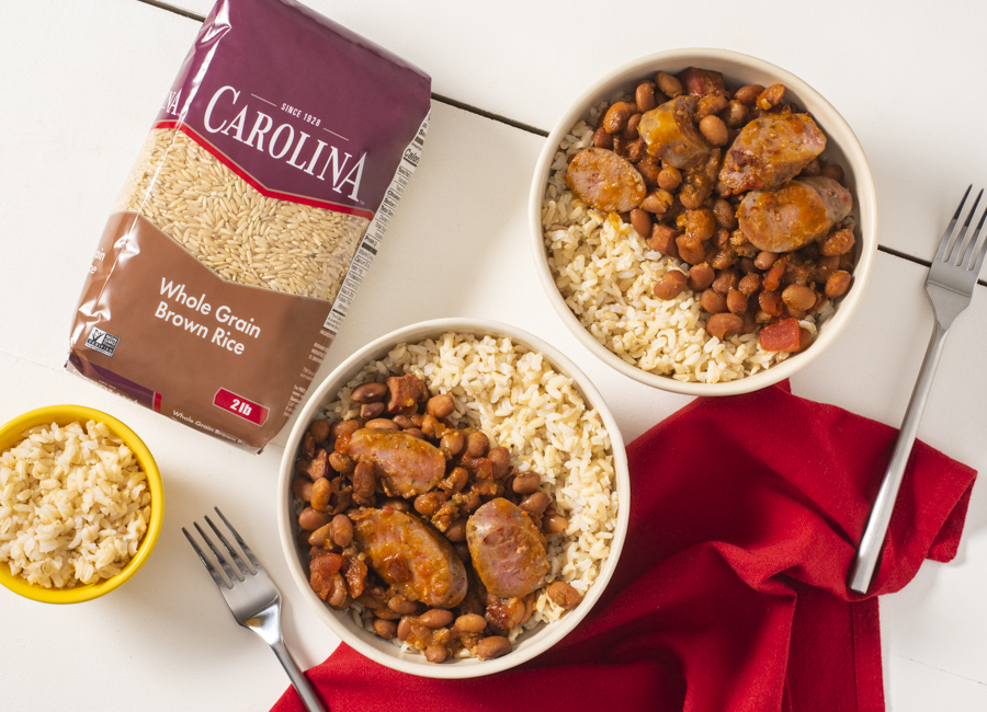 Slow Cooker Charro Beans with Brown Rice Carolina® Rice