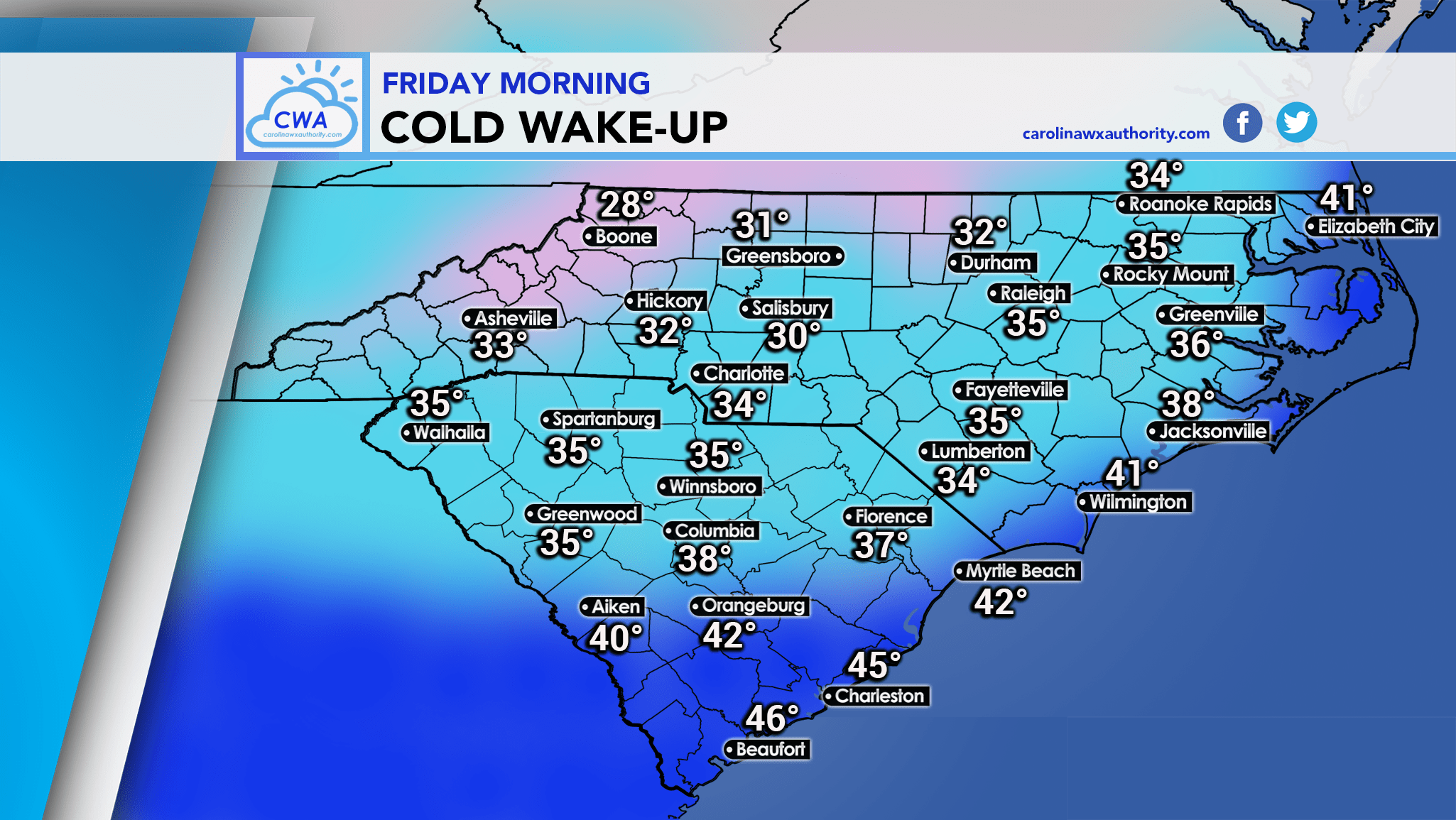 Coldest Temperatures of Season Friday Morning Carolina Weather Authority