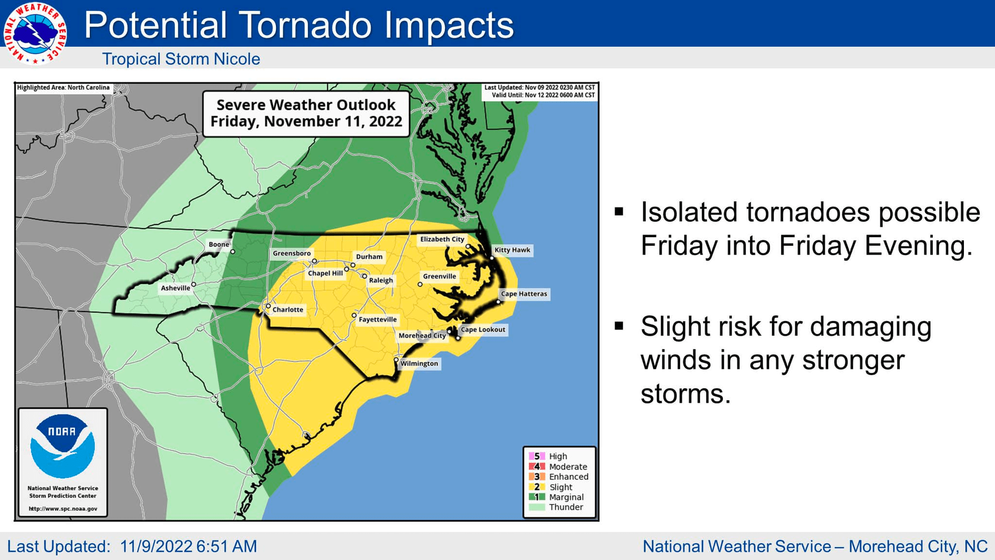 Nicole to Rake the Carolinas Thursday, Friday; Some Impacts for
