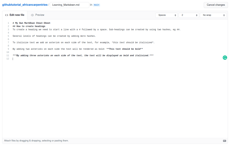 Adding plain text, bold and italics Introduction to MarkDown