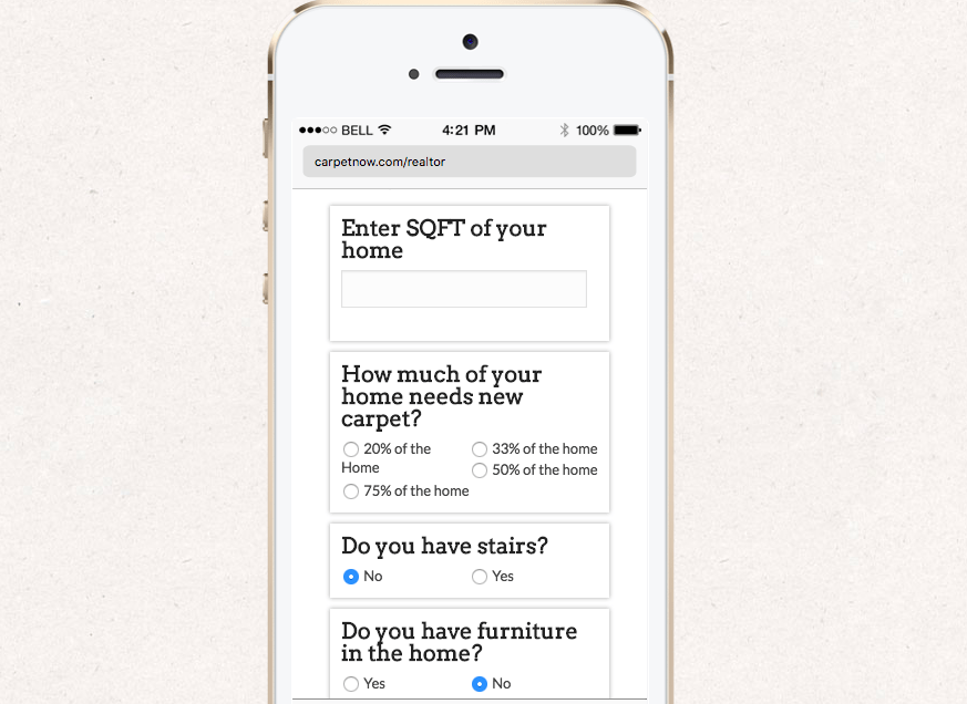 Carpet Calculator for Realtors Carpet Now