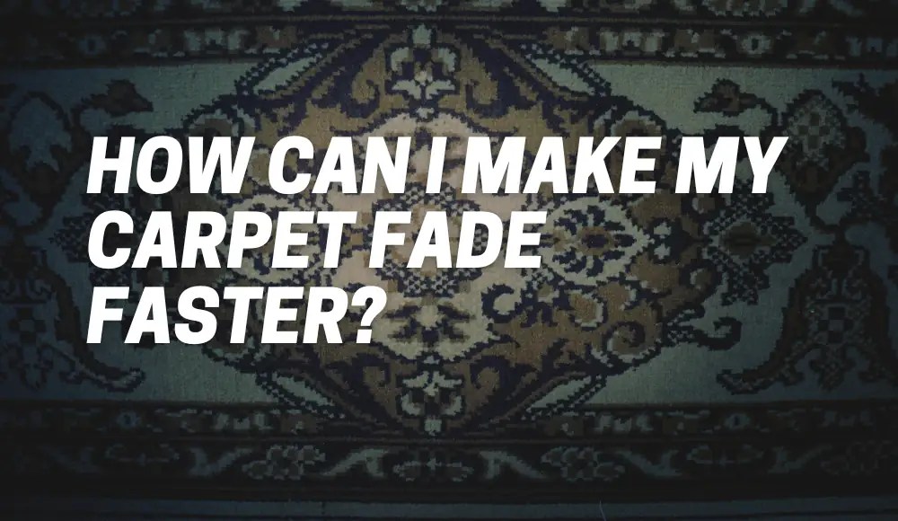 How Can I Make My Carpet Fade Faster? CarpetsMatter