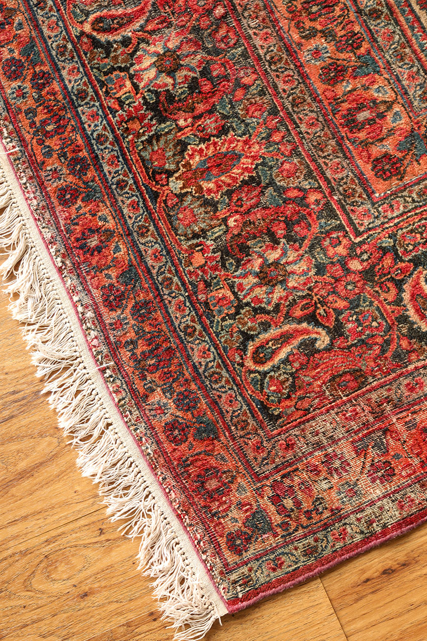 Antique persian living room rug and dining room, 120 years old