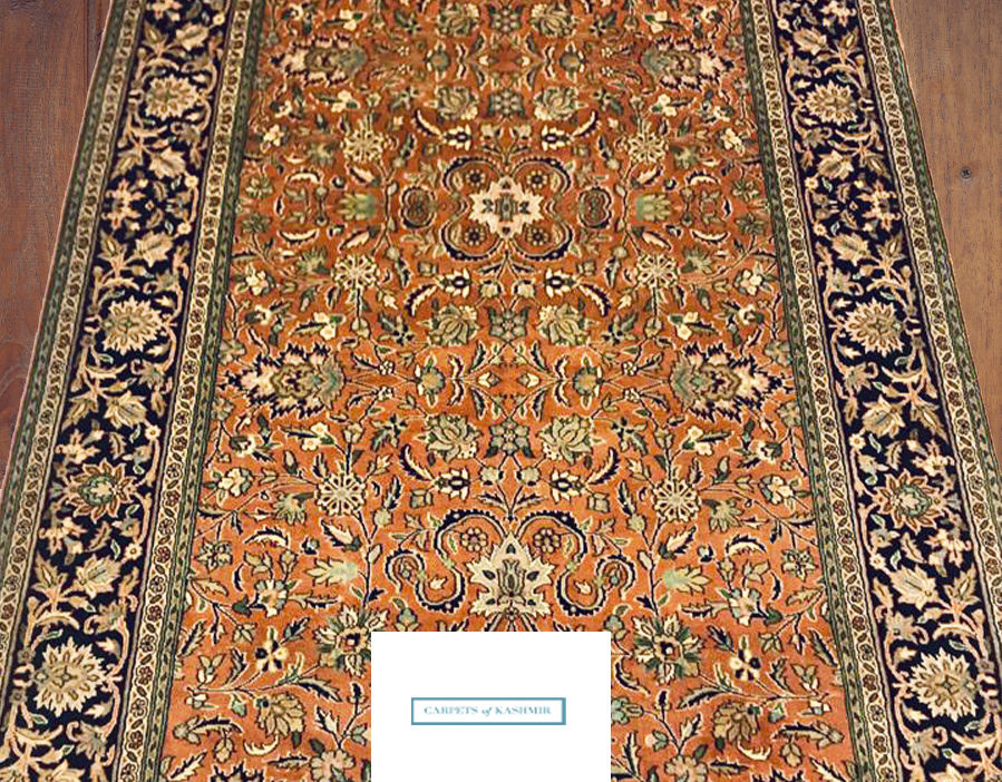Kashmir carpet Persian design bedroom rug size 5 by 3 handmade