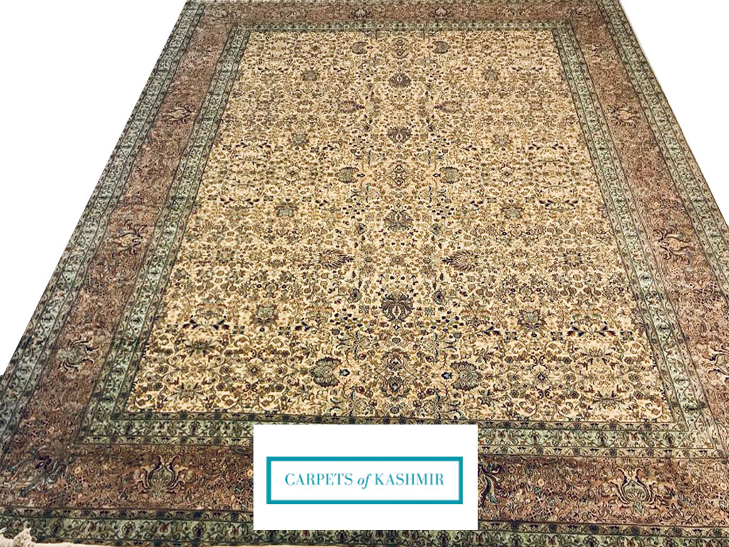 Ready in stock Kashmir handmade carpet 10 by 8 handknotted