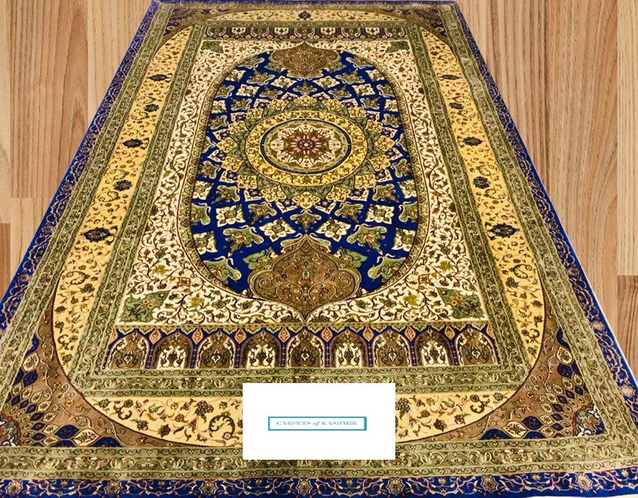 Mde in India pure silk rug for living and dining rooms pure silk