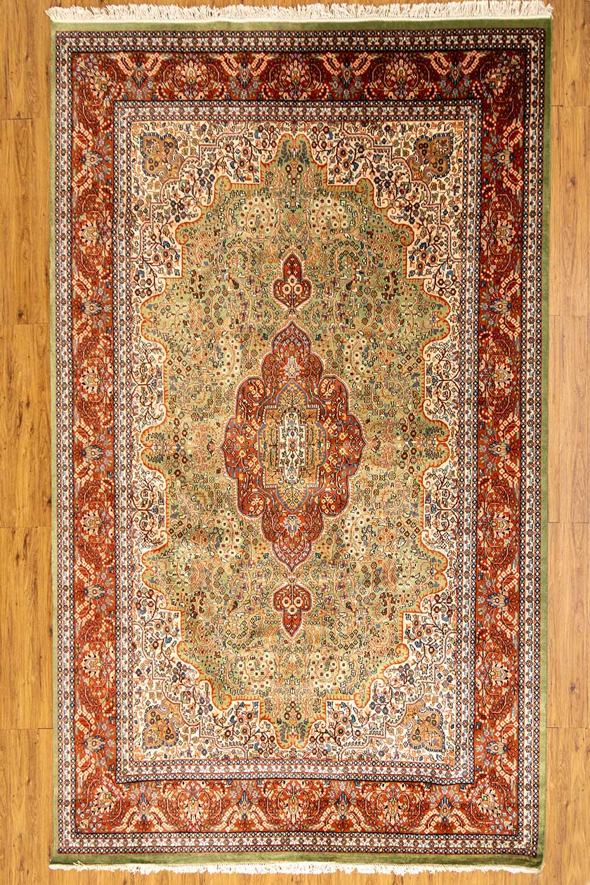 Large woolsilk handmade Kashmiri rug Made in Kashmir Ready in Stock