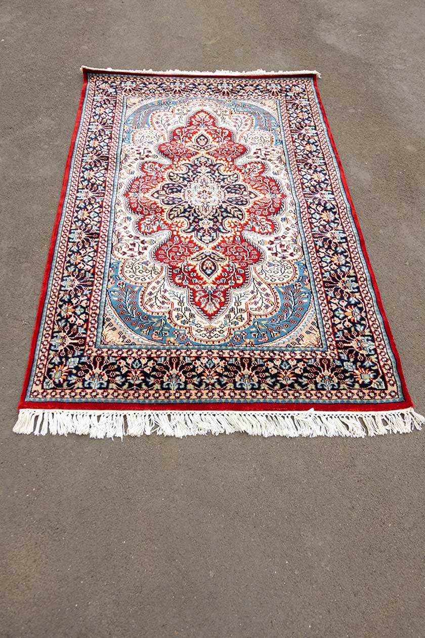 Red Kashmiri made carpet Made in India Buy Now Ready InStock