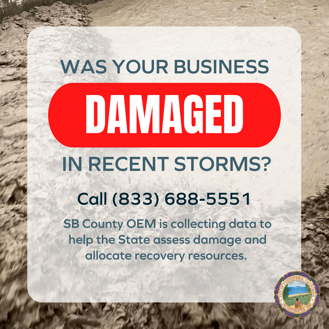 Report Storm Damage to Businesses! City of Carpinteria