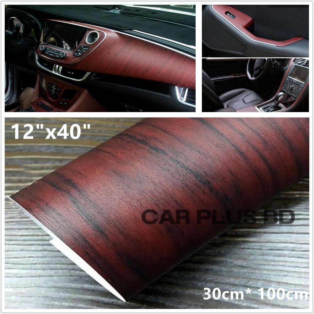 Car Interior Dashboard Diy Wood Textured Grain Vinyl Wrap Sticker Decal