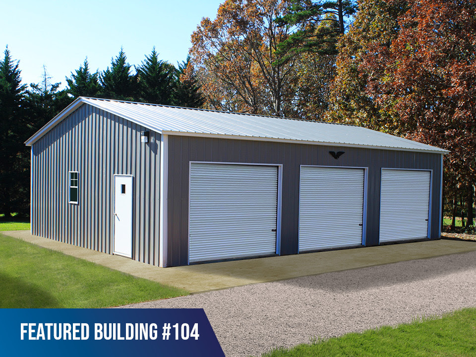28x40x10 3Bay Metal Garage Carport Commander