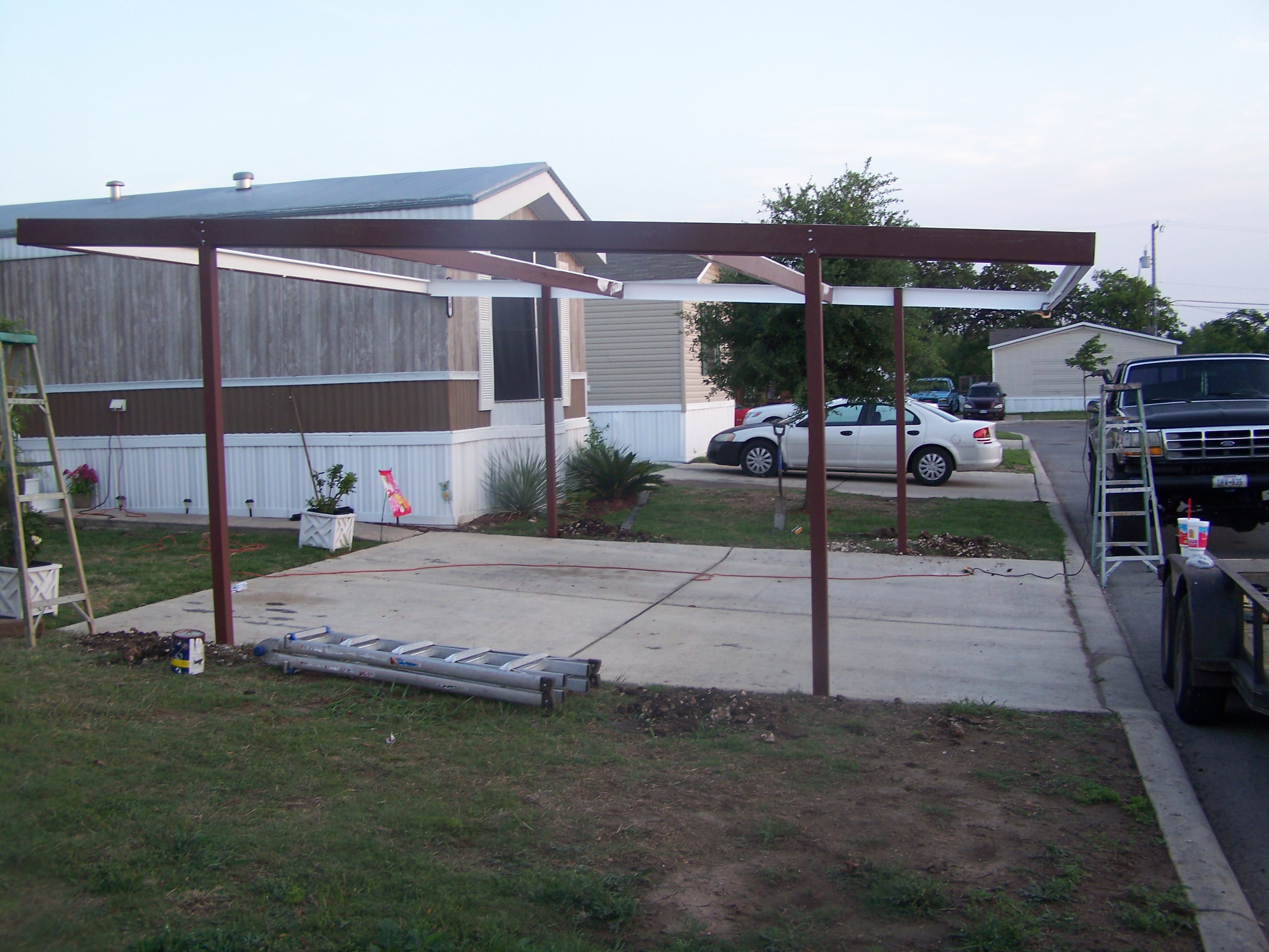 Detached Custom White Carport Leslie Road San Antonio Carport Patio