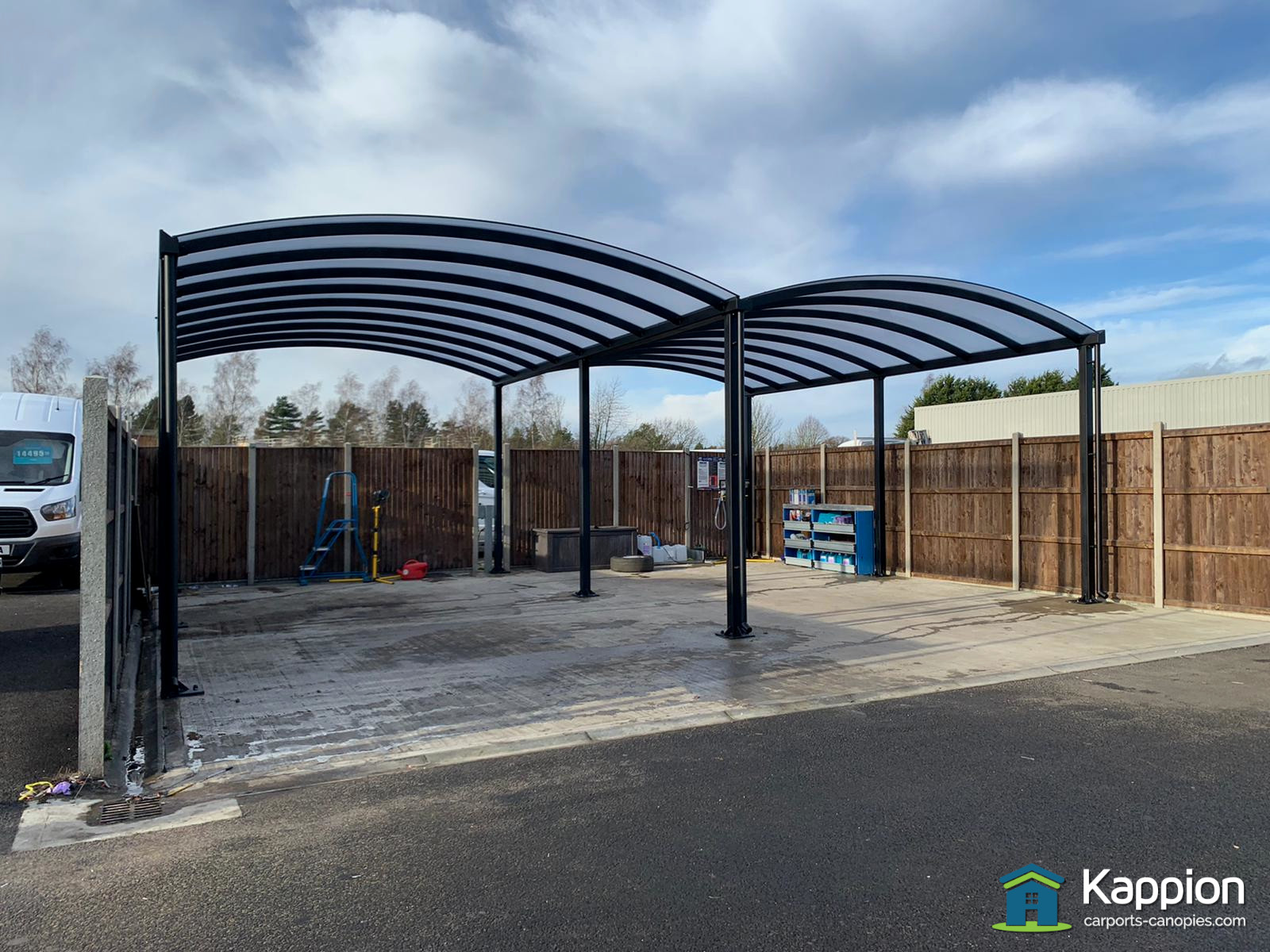 2 Bay Valeting Canopy installed for Advanced Vehicle Rental, Norwich