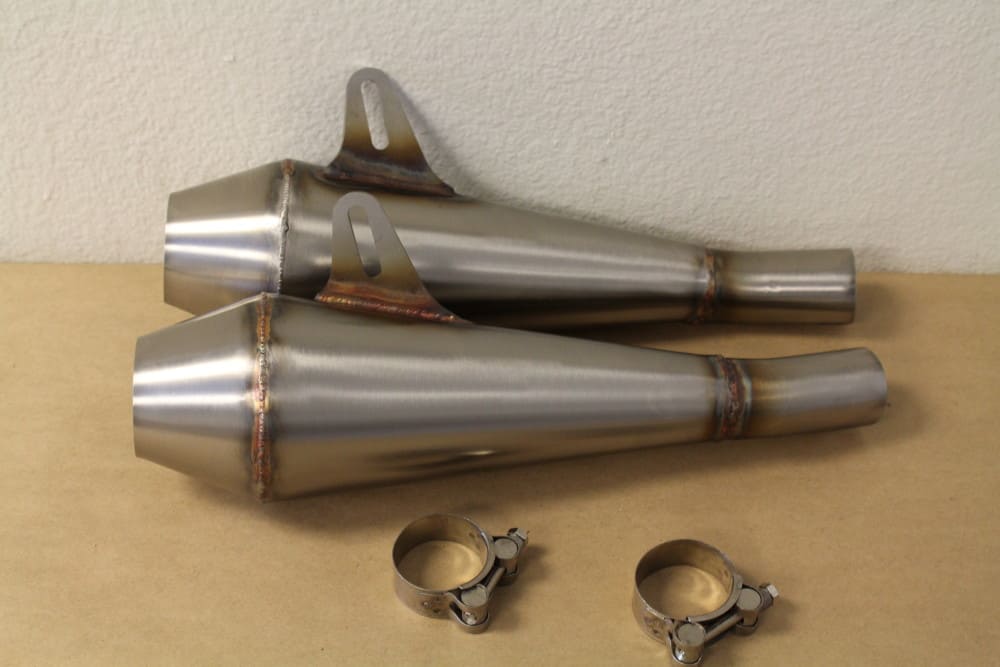 Mini Monarch Shorty Megaphones Stainless Steel Carpy’s Cafe Racers