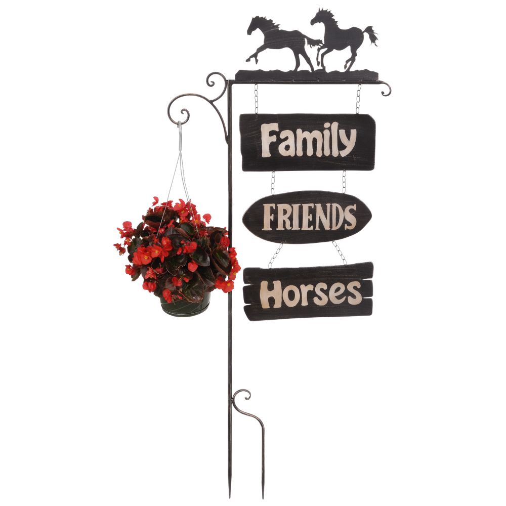 Tough1 Garden Stake Horses With Plant Hanger CarriLite Corrals