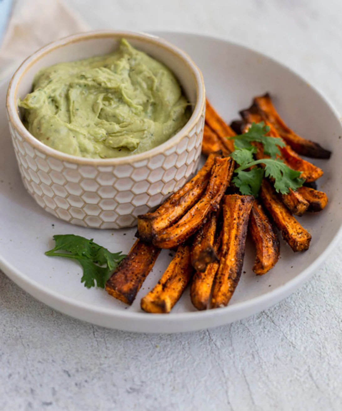 Sweet Potato Fries With Avocado Dip Carrington Farms