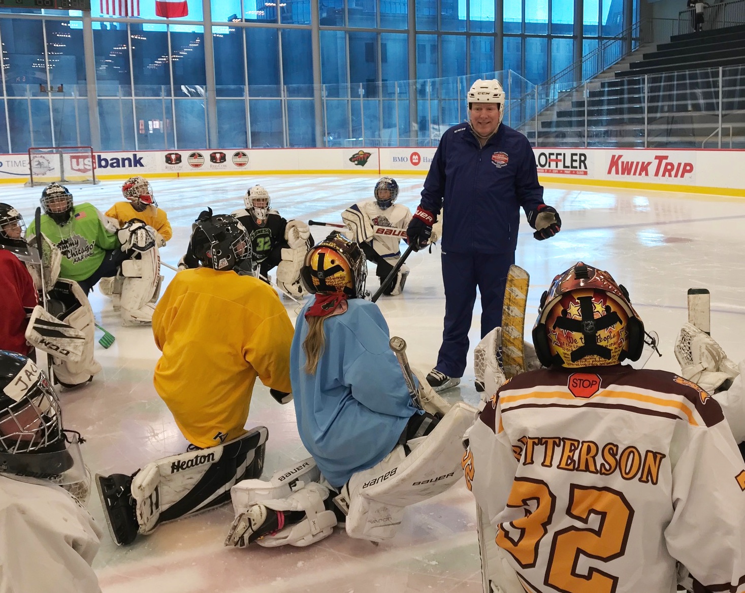 Minnesota Hockey honors Coach Carroll Carroll Goalie School