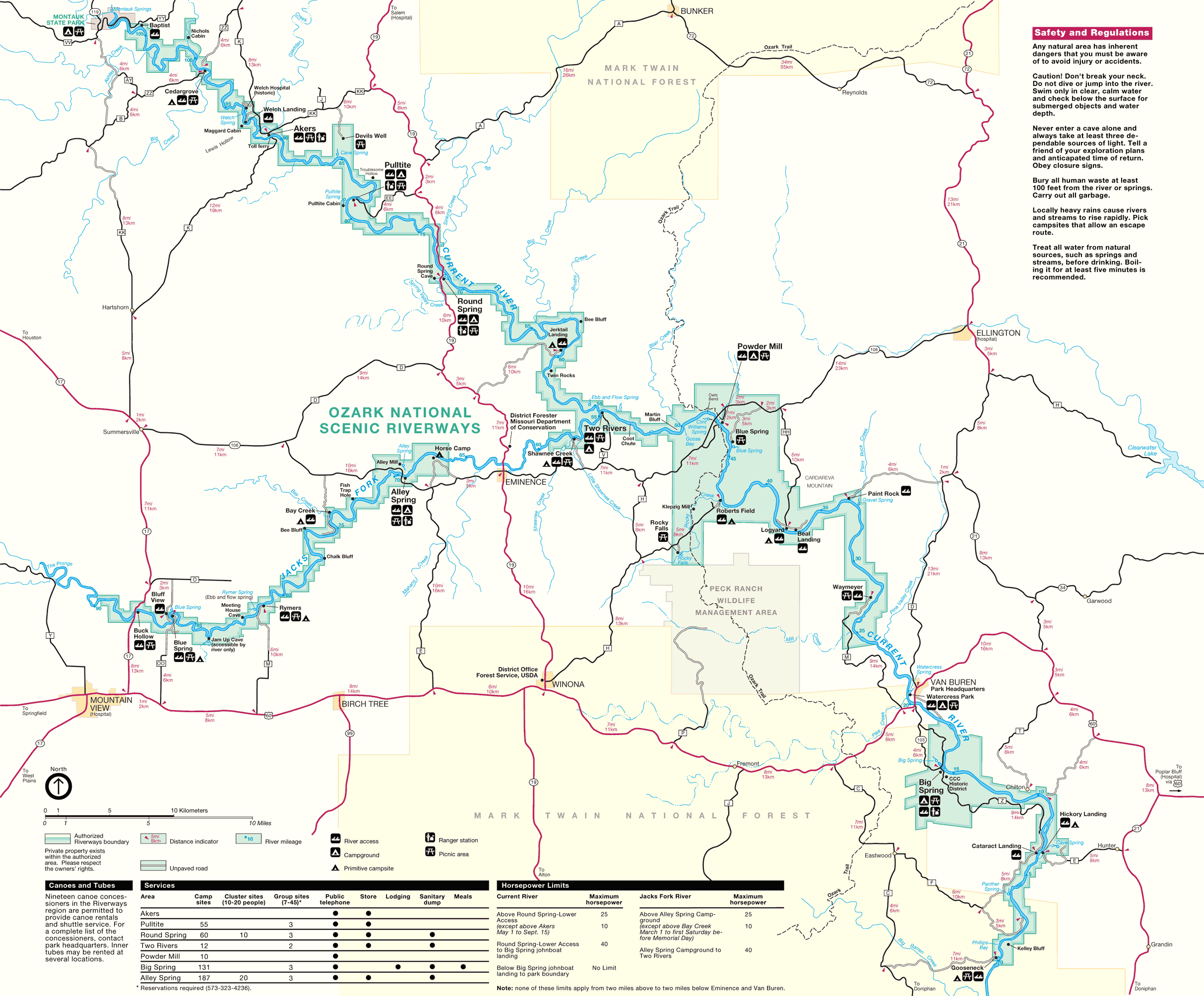Carr's Canoe Rental River Map