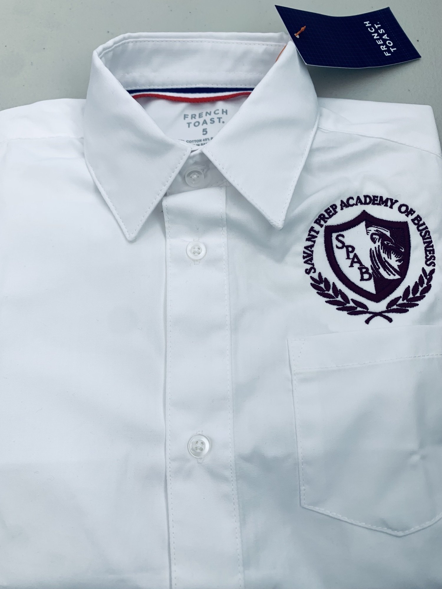 Savant Prep Academy Boys’ White Dress Shirt Carrusel Uniforms and