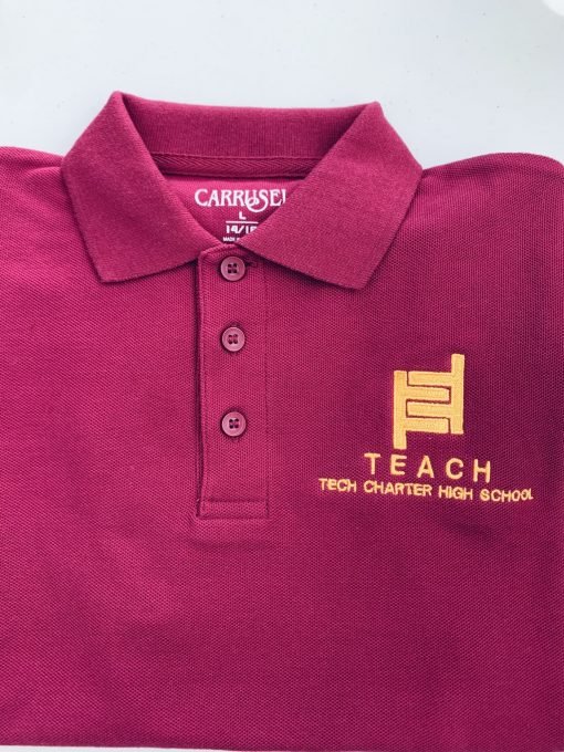 Teach High School Burgundy Polo Carrusel Uniforms and Embroidery