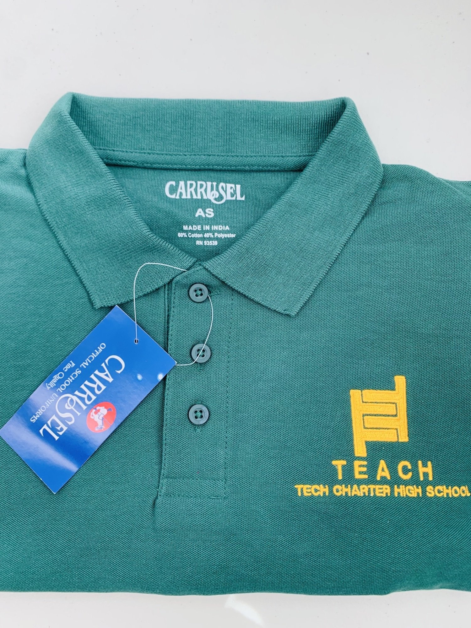 Teach High School Forest Green Polo Carrusel Uniforms and Embroidery