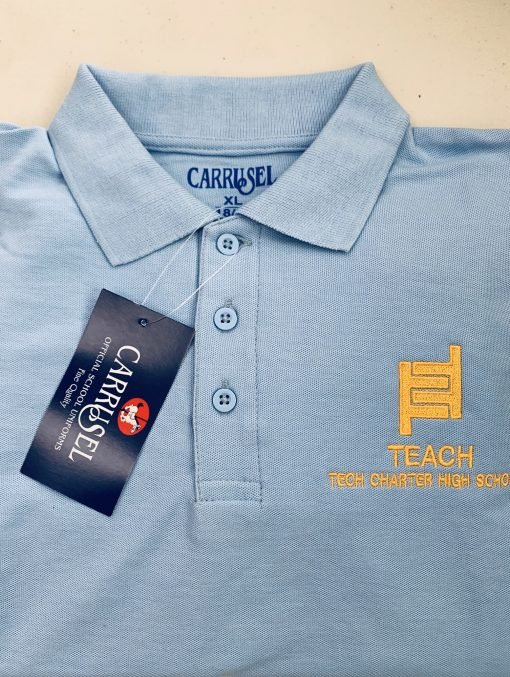 Teach High School Light Blue Polo Carrusel Uniforms and Embroidery