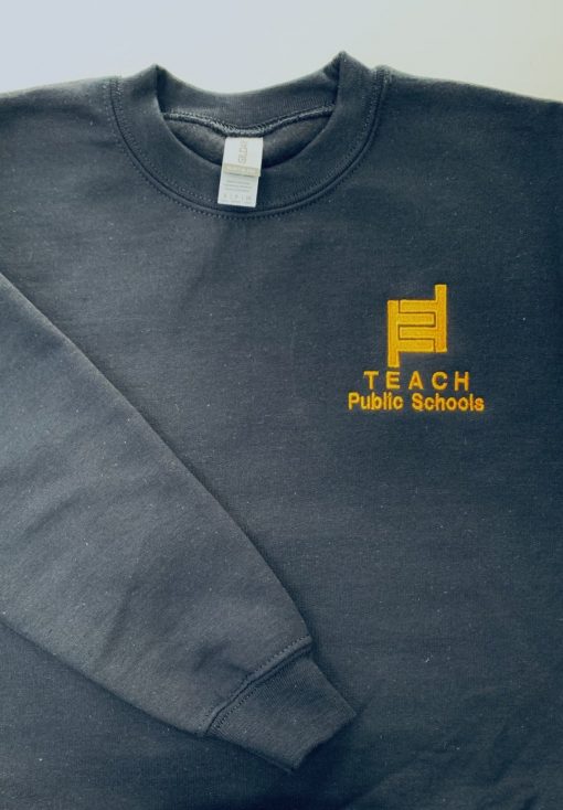 Teach Middle School Black Crewneck Sweatshirt Carrusel Uniforms and