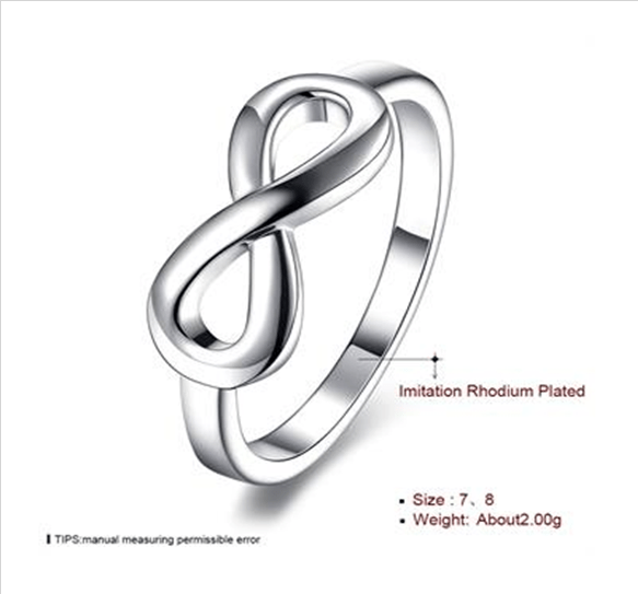 Infinity Imitation Rhodium Plating Ring CarryAction