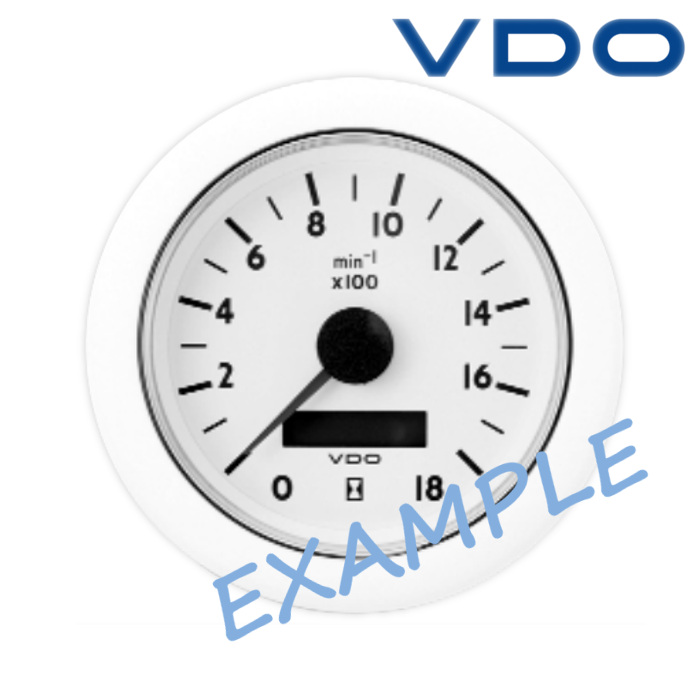 Buy VDO Ocean Line Tachometer Gauge Hourmeter 85mm 3" 5000 RPM Chrome