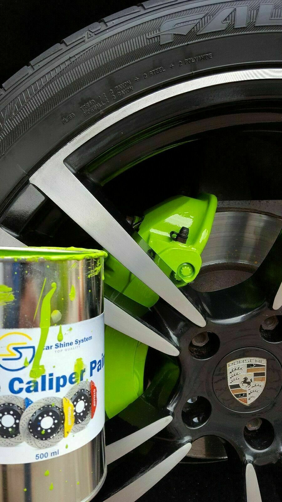 LIME GREEN BRAKE CALIPER PAINT METAL ENGINE Heat Resistant 500ml Free