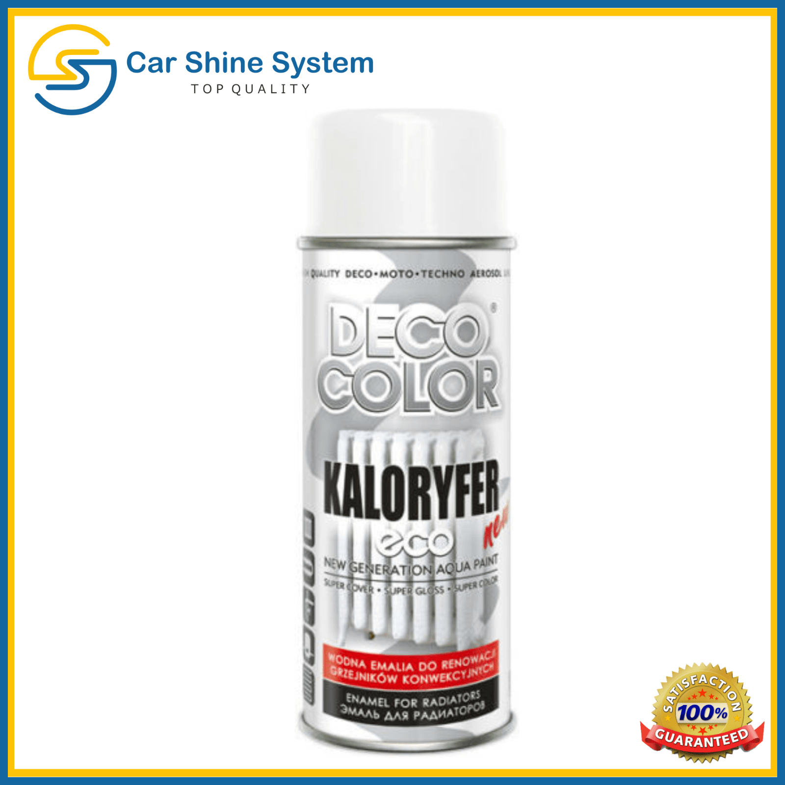 Deco Color WHITE ECO RADIATOR Enamel Water Based Spray Paint 400ml