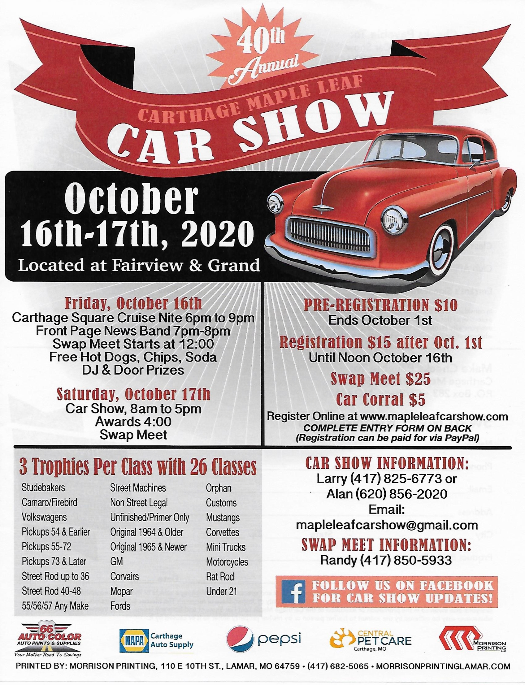 Carthage Maple Leaf Car Show Car Show Radar