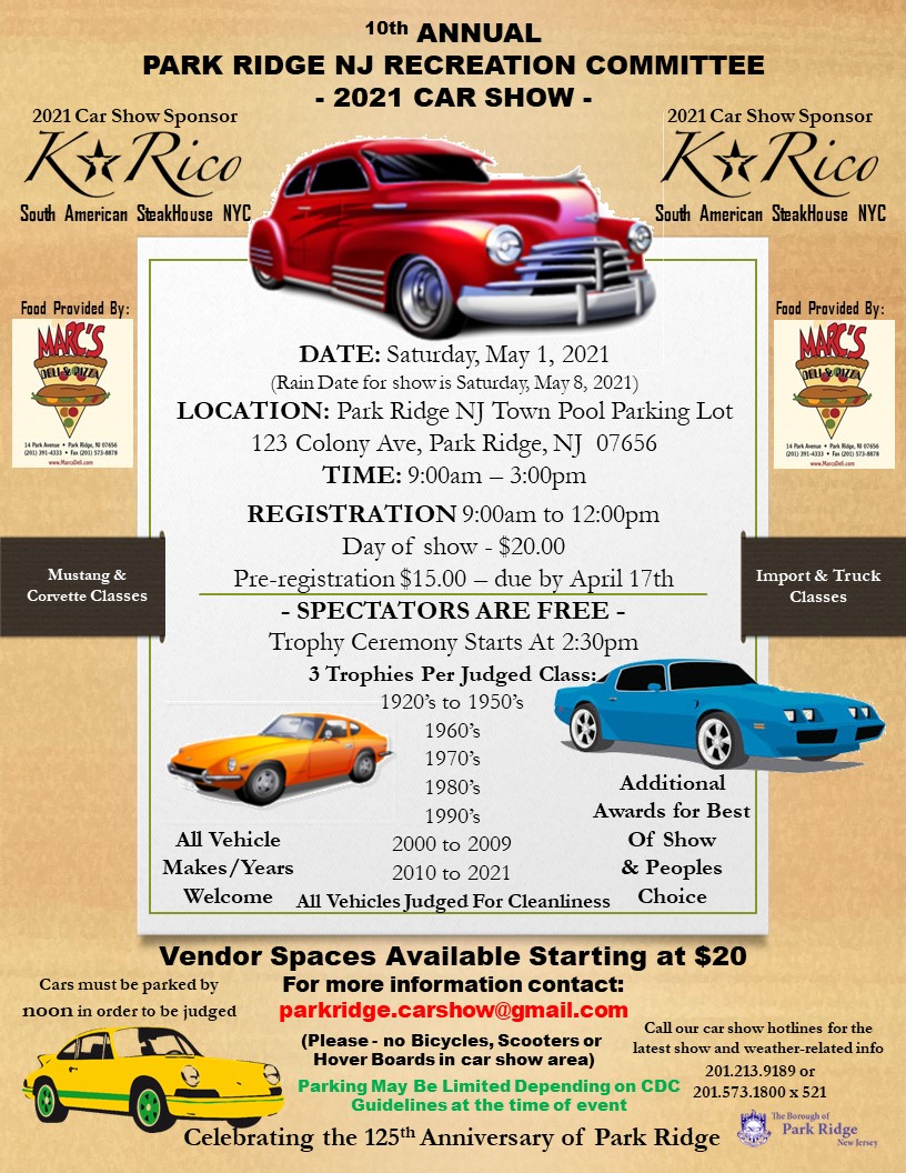 10th Annual Park Ridge NJ Car Show Car Show Radar