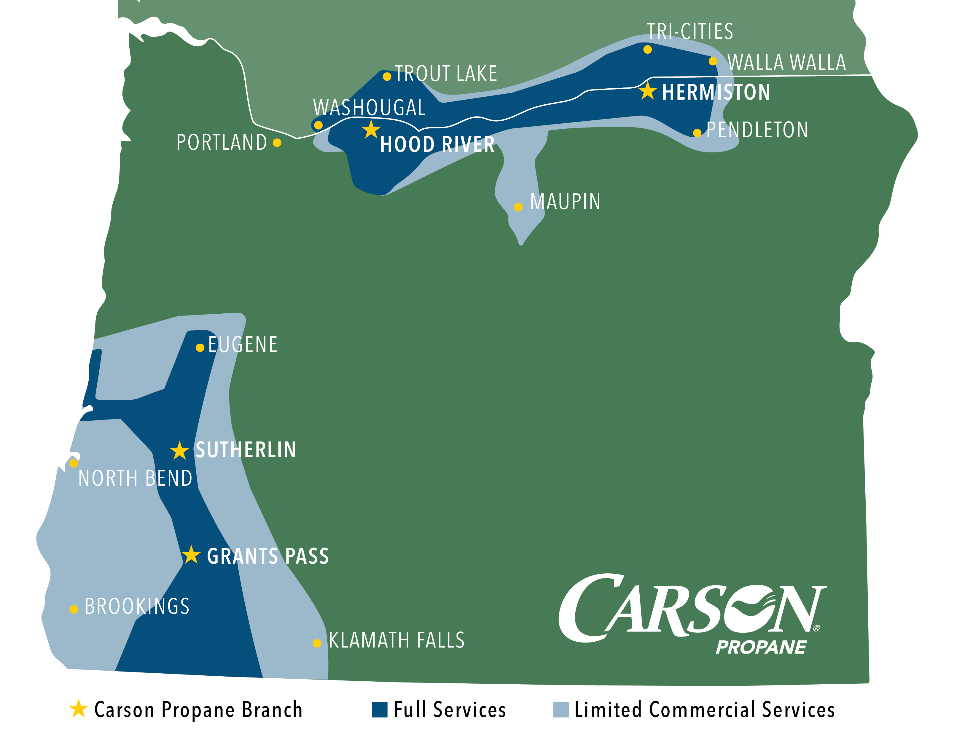 Grants Pass Propane & Equipment Showroom Carson Locations