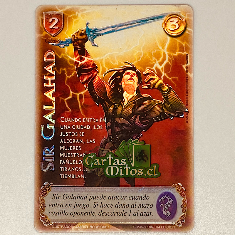 7/236 Sir Galahad Mitos Y Leyendas Espada Sagrada Cartas Mitos