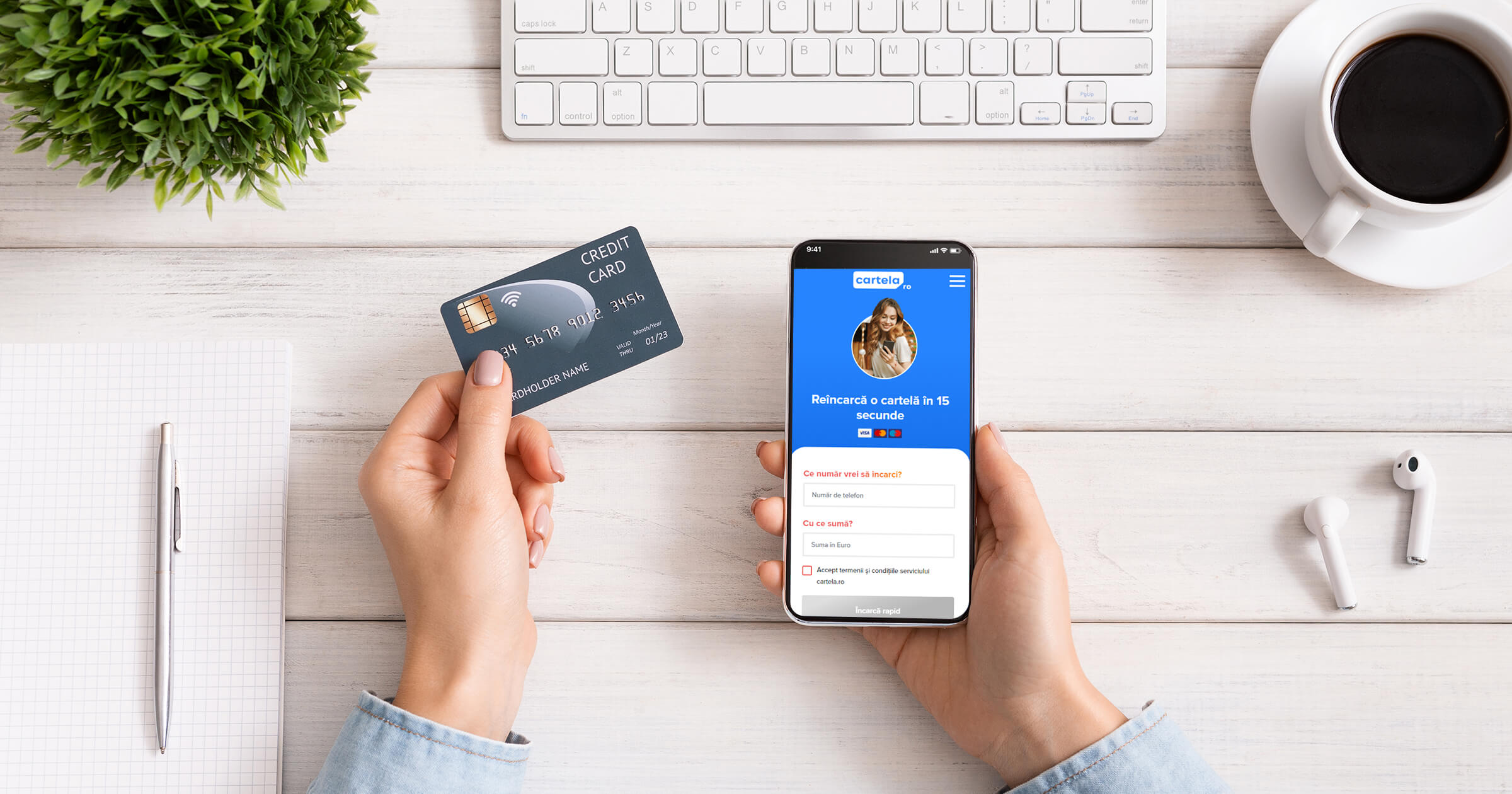 Cartela.app platforma de încarcare PrePay Orange, Vodafone, Telekom