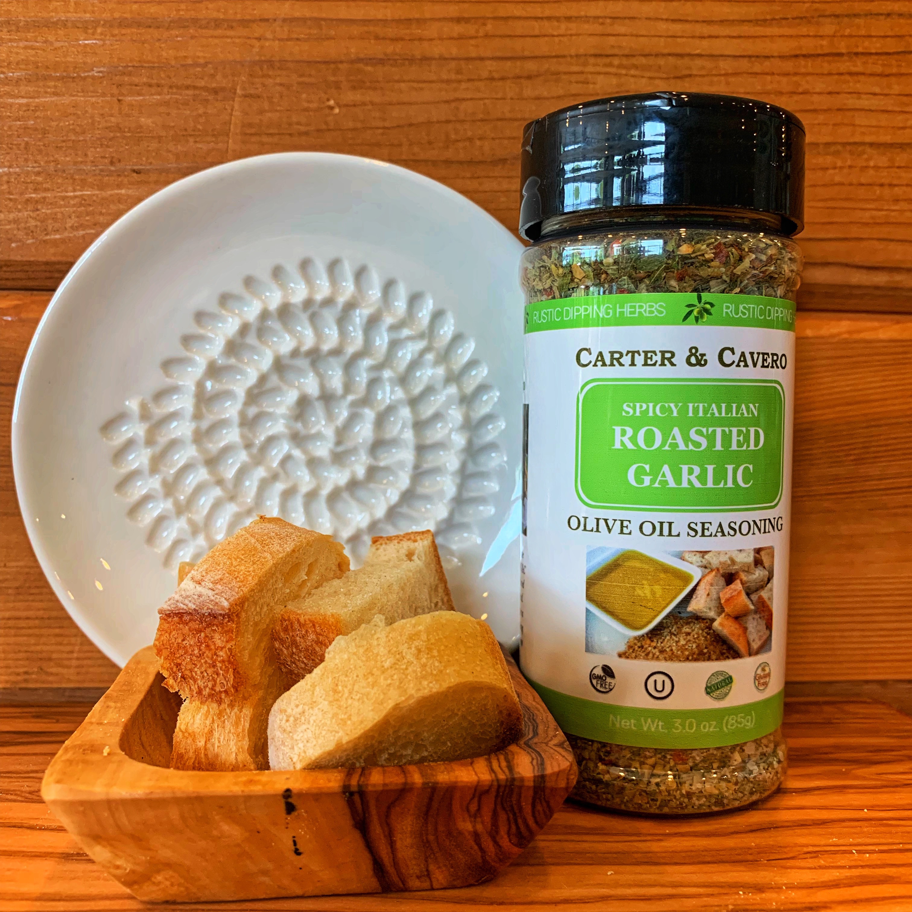 Spicy Italian Roasted Garlic Blend Bread Dipping Spices Carter and Cavero