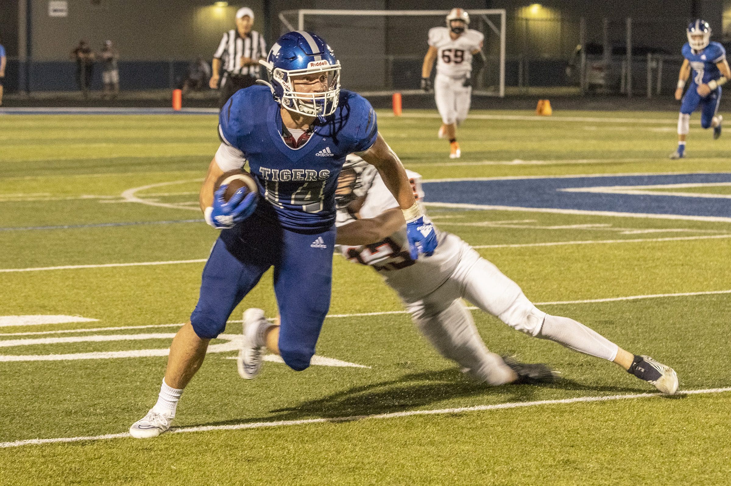 Gall scores six touchdowns, Guidie wins 200th game, in Carthage victory