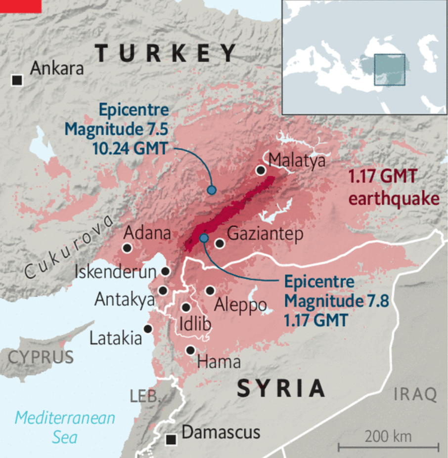 Maps of the Turkey/Syria Earthquakes Cartoblography